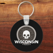 Cute Punk Skull Wisconsin Sleutelhanger Donker (Voorkant)