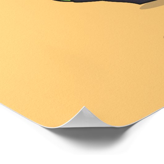 Cute Punny Cartoon Corn Conductor Poster (Hoek)