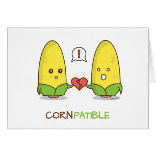 Cute Punny Compatible Corn Couple Cft Card
