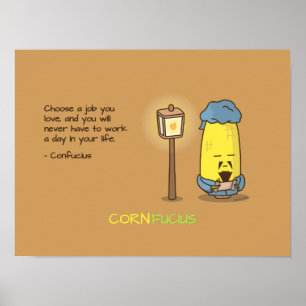 Cute & Punny Confucius Motivatie Citaat Poster