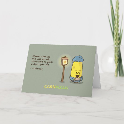 Cute & Punny Confucius Motivational Quote Kaart (Voorkant)