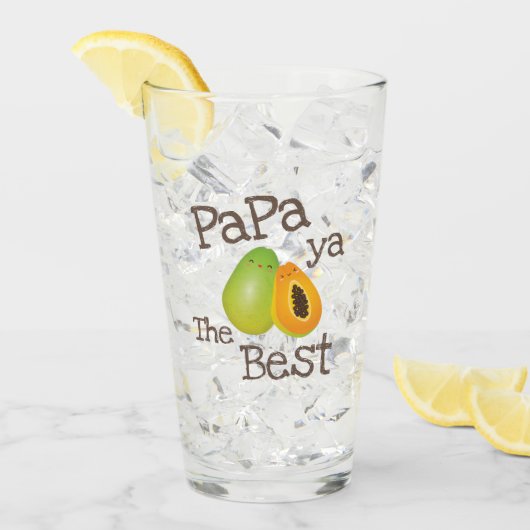 Cute Punny Papaya de beste grappige fruitpun voor  Glas (Voorkant ijs)