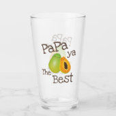 Cute Punny Papaya de beste grappige fruitpun voor  Glas (Voorkant)