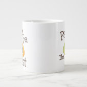 Cute Punny Papaya de beste grappige fruitpun voor Grote Koffiekop (Voorkant)