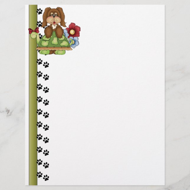 Cute Pup Turtle Letterhead (Voorkant)