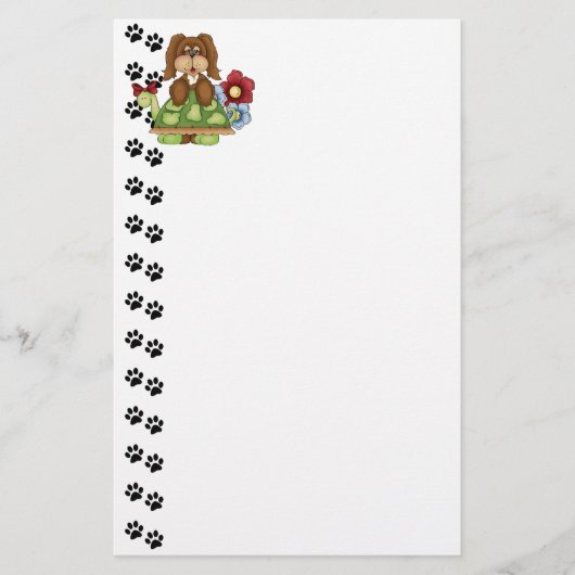 Cute Pup Turtle Stationery Briefpapier (Voorkant)