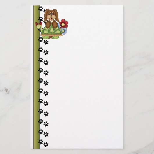 Cute Pup Turtle Stationery Briefpapier (Voorkant)