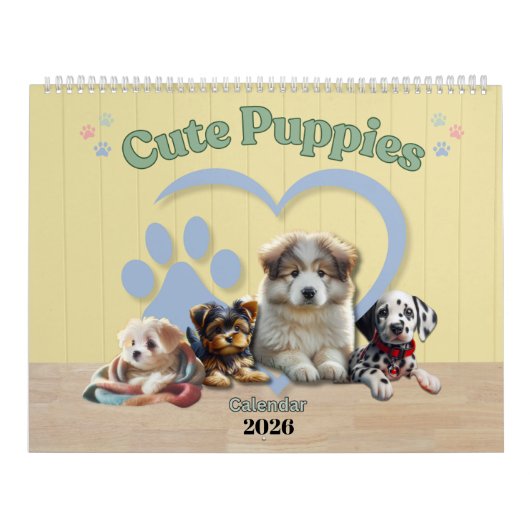 Cute Puppies 2026 Calendar Kalender (Hoes)