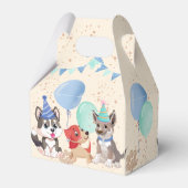 Cute puppies boys puppy party gepersonaliseerd bedankdoosjes (Achterkant)