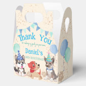 Cute puppies boys puppy party gepersonaliseerd bedankdoosjes (Geopend)
