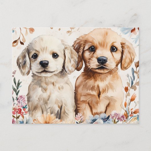 Cute Puppies Briefkaart (Voorkant)
