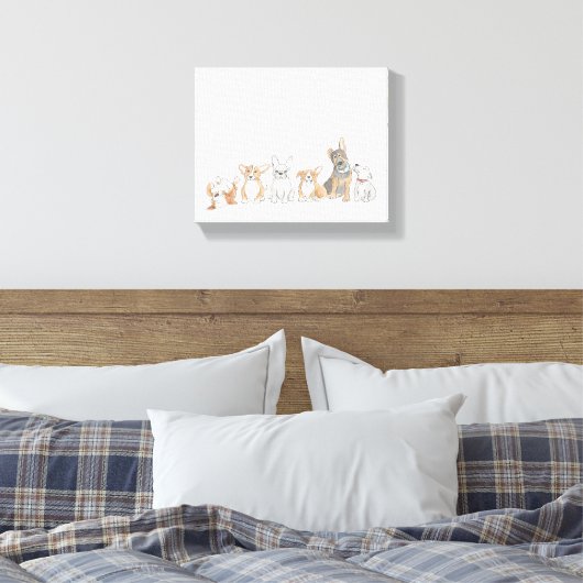 Cute puppies canvavs canvas afdruk (Insitu (Slaapkamer))