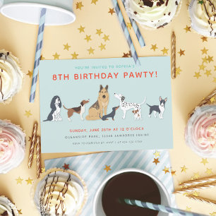 Cute Puppies Children's Dog Birthday Party Kaart