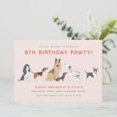 Cute Puppies Children's Dog Birthday Party Kaart (Staand voorkant)