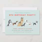 Cute Puppies Children's Dog Birthday Party Kaart (Voorkant)