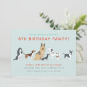 Cute Puppies Children's Dog Birthday Party Kaart (Staand voorkant)