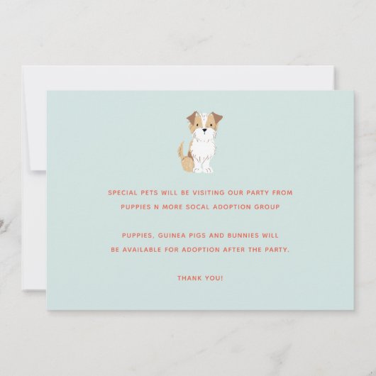 Cute Puppies Children's Dog Birthday Party Kaart (Achterkant)