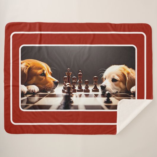 Cute Puppies die Chest Sherpa Blanket spelen Sherpa Deken (Voorkant (horizontaal))