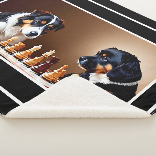 Cute Puppies die Chest Sherpa Blanket spelen Sherpa Deken (3/4)