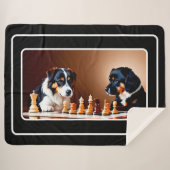 Cute Puppies die Chest Sherpa Blanket spelen Sherpa Deken (Voorkant (horizontaal))