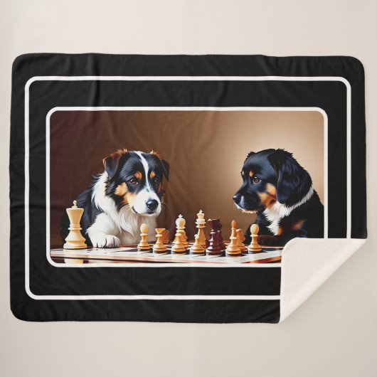 Cute Puppies die Chest Sherpa Blanket spelen Sherpa Deken (Voorkant (horizontaal))