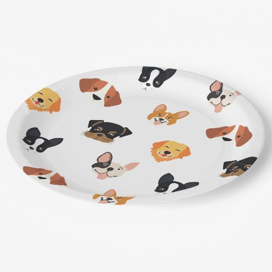 Cute Puppies Dog Birthday Papieren Bordje (Gekanteld)