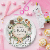 Cute Puppies Dogs Pooch Pet Birthday Party Papieren Bordje (Feest)