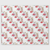 Cute Puppies en Kittens kerstfeestdag Cadeaupapier (Vlak)