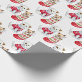 Cute Puppies en Kittens kerstfeestdag Cadeaupapier (Hoek)