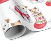 Cute Puppies en Kittens kerstfeestdag Cadeaupapier (Rol Hoek)
