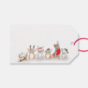 Cute puppies kerstcadeaulabels cadeaulabel