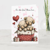 Cute Puppies Make My Tail Wag Mom Feestdagen Kaart (Voorkant)