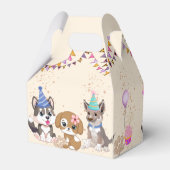 Cute puppies meisjes puppy party gepersonaliseerd bedankdoosjes (Achterkant)