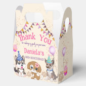Cute puppies meisjes puppy party gepersonaliseerd bedankdoosjes (Geopend)
