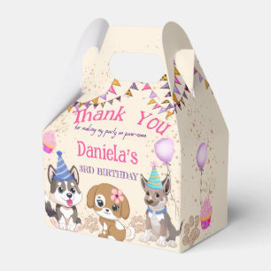 Cute puppies meisjes puppy party gepersonaliseerd bedankdoosjes