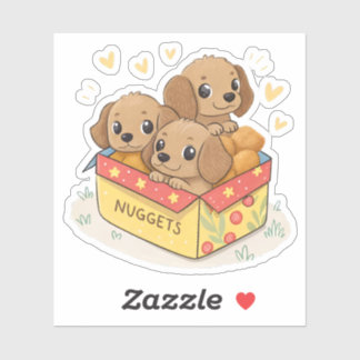Cute puppies nuggets sticker