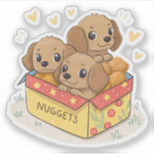 Cute puppies nuggets sticker (Voorkant)