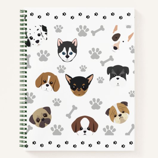 Cute Puppies Pattern Notitieboek - Hondenliefhebbe (Voorkant)