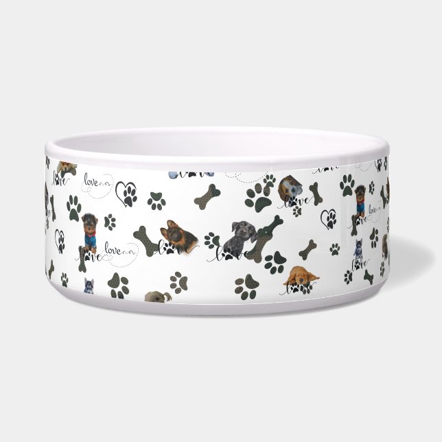 Cute puppies pet collar voerbakje (Voorkant)