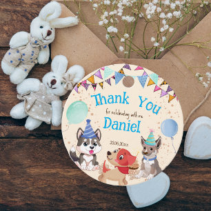 Cute puppies puppy party bedankt bedankjes labels