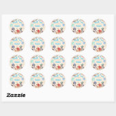 Cute puppies puppy party bedankt ronde sticker (Vel)