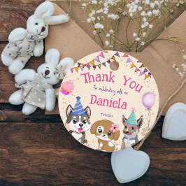 Cute puppies puppy party dankjewel cadeau bedankjes labels