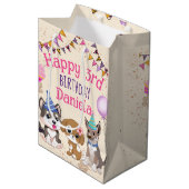 Cute puppies puppy party medium cadeauzakje (Voorkant Gekanteld)