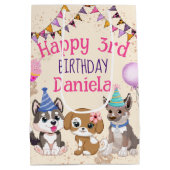 Cute puppies puppy party medium cadeauzakje (Achterkant)