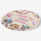 Cute puppies puppy party papieren bordje (Gekanteld)