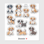 Cute Puppies Scrapbook Papierwaren Stickers (Vel)