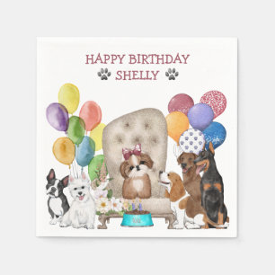 Cute Puppies Wish Happy Birthday Servet