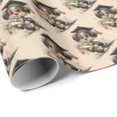 Cute Puppy Afstudeerfeest ontwerp Cadeaupapier (Rol Hoek)