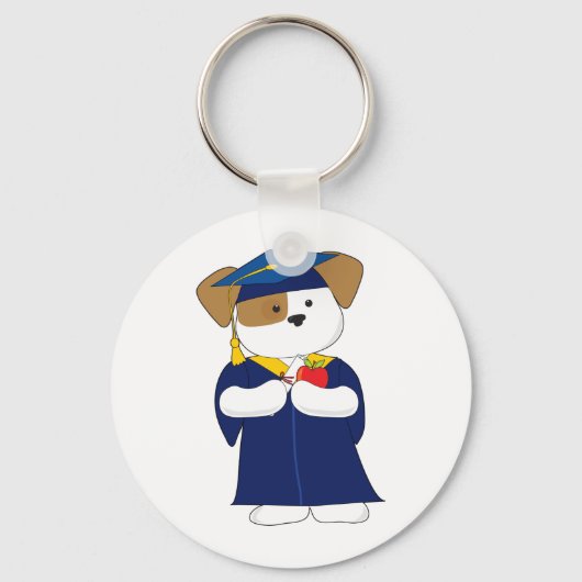 Cute Puppy Afstuderen Sleutelhanger (Voorkant)