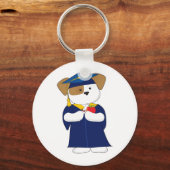 Cute Puppy Afstuderen Sleutelhanger (Voorkant)